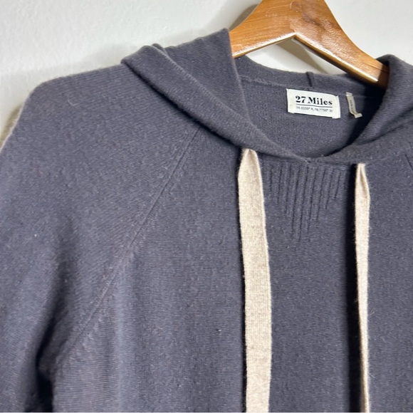 27 Miles 100% Cashmere Oversized Hooded Knit Sweatshirt Sweater Size XS - Picture 5 of 12